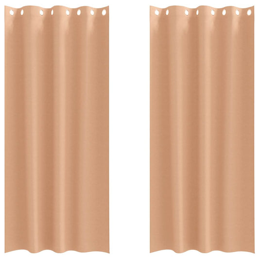 vidaXL Blackout Curtains with Rings 2 pcs Light Brown 245 x 140 cm