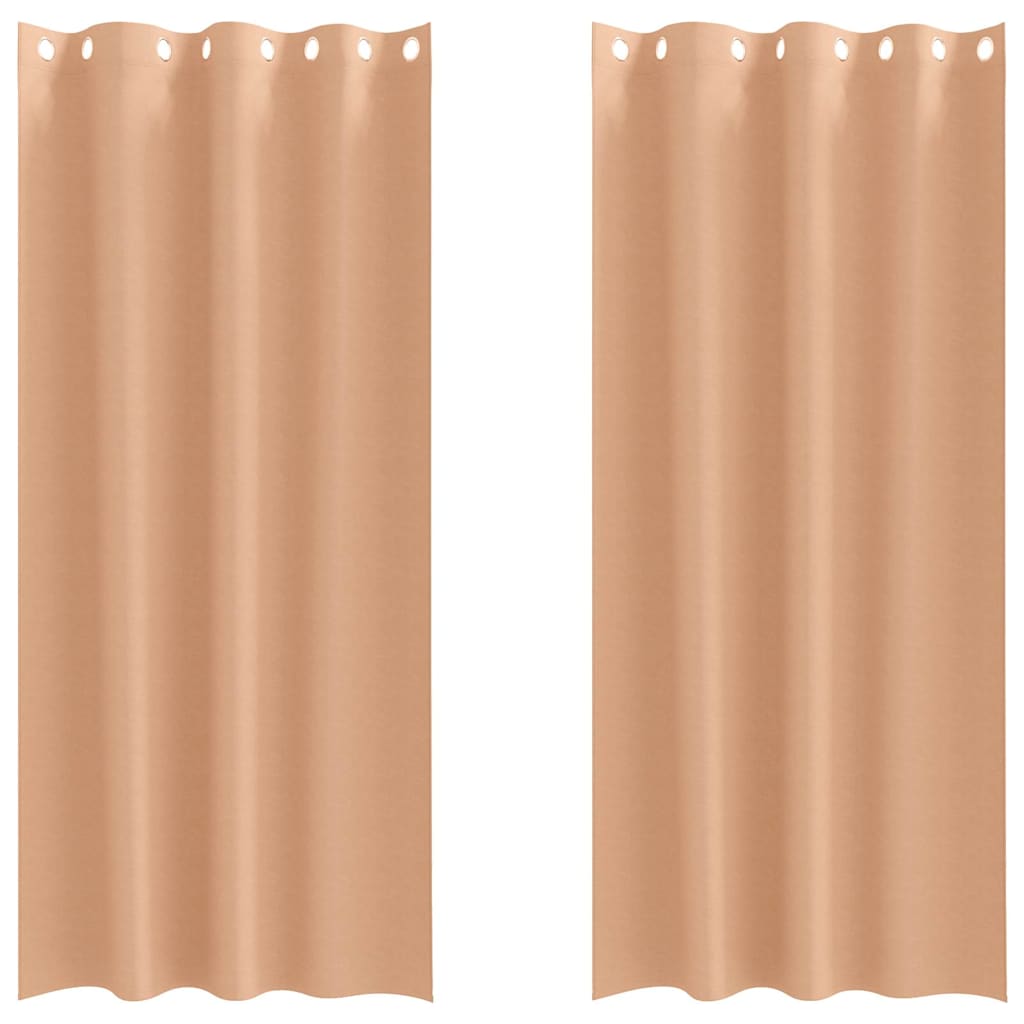 vidaXL Blackout Curtains with Rings 2 pcs Light Brown 260 x 140 cm