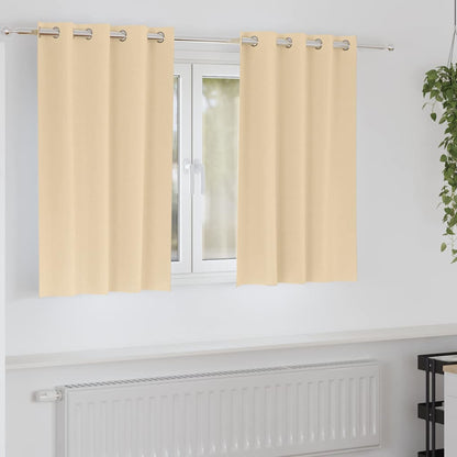 vidaXL Blackout Curtains with Rings 2 pcs Cream 140 x 140 cm Polyester