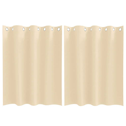 vidaXL Blackout Curtains with Rings 2 pcs Cream 140 x 140 cm Polyester