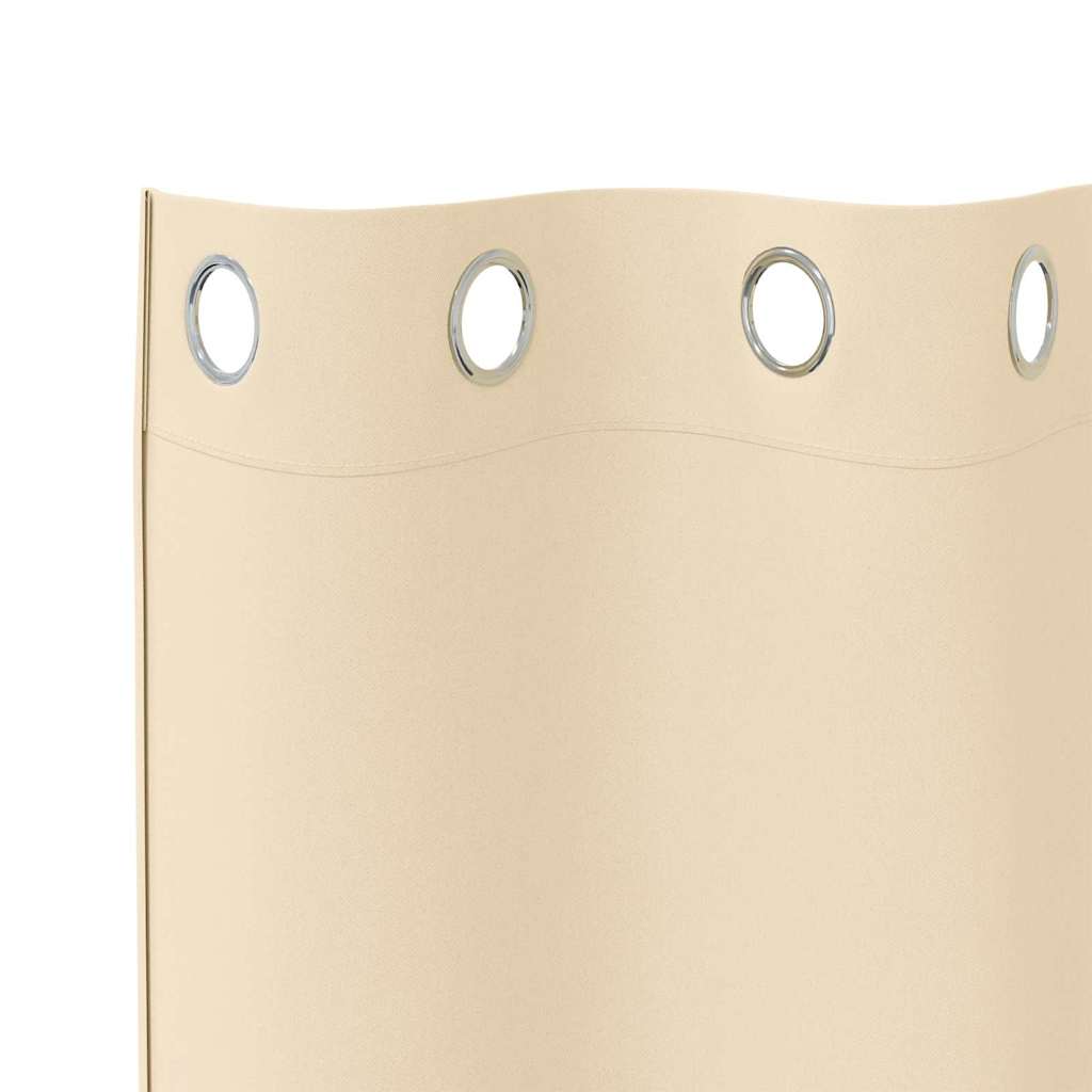 vidaXL Blackout Curtains with Rings 2 pcs Cream 175 x 140 cm Polyester