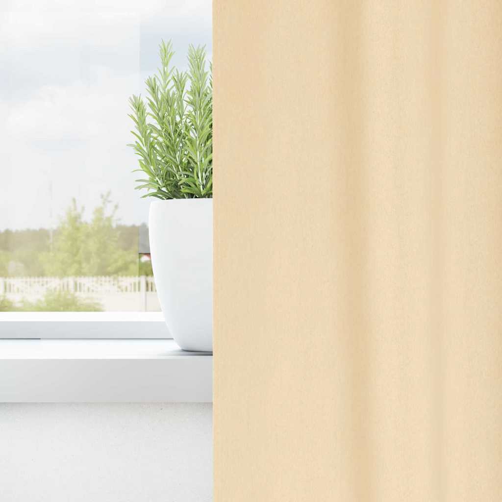 vidaXL Blackout Curtains with Rings 2 pcs Cream 175 x 140 cm Polyester