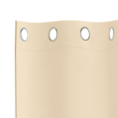 vidaXL Blackout Curtains with Rings 2 pcs Cream 260 x 140 cm Polyester
