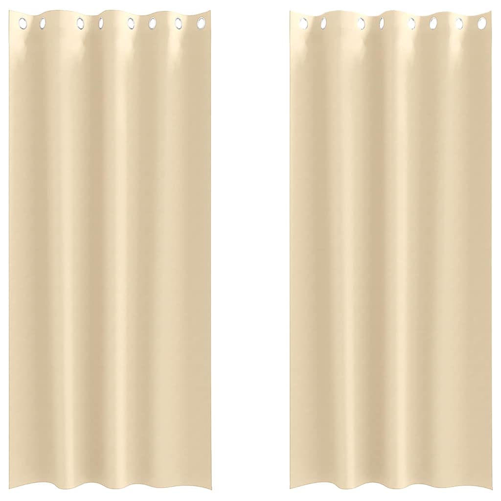 vidaXL Blackout Curtains with Rings 2 pcs Cream 260 x 140 cm Polyester