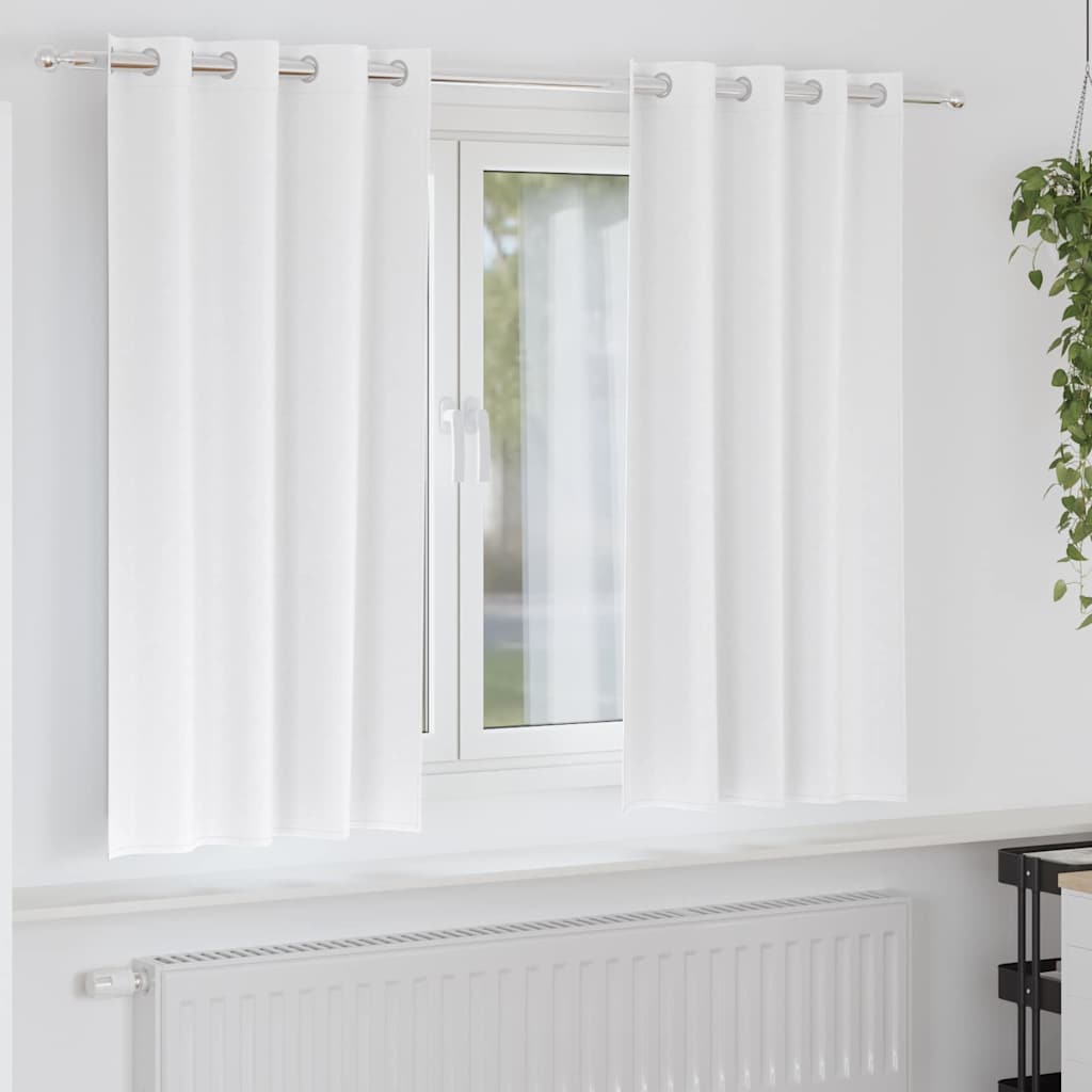 vidaXL Blackout Curtains with Rings 2 pcs Pure White 175 x 140 cm