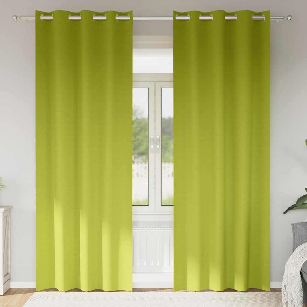 vidaXL Blackout Curtains with Rings 2 pcs Green 260 x 140 cm Polyester