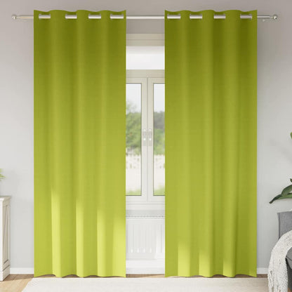 vidaXL Blackout Curtains with Rings 2 pcs Green 260 x 140 cm Polyester