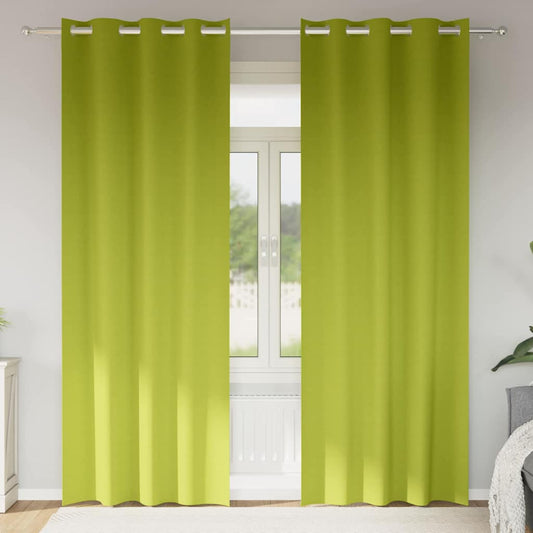 vidaXL Blackout Curtains with Rings 2 pcs Green 260 x 140 cm Polyester