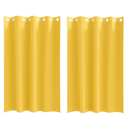 vidaXL Blackout Curtains with Rings 2 pcs Mustard Yellow 175 x 140 cm