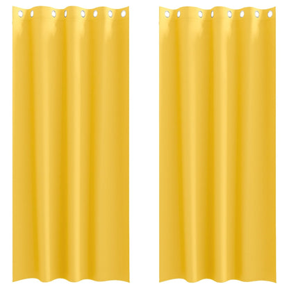 vidaXL Blackout Curtains with Rings 2 pcs Mustard Yellow 245 x 140 cm