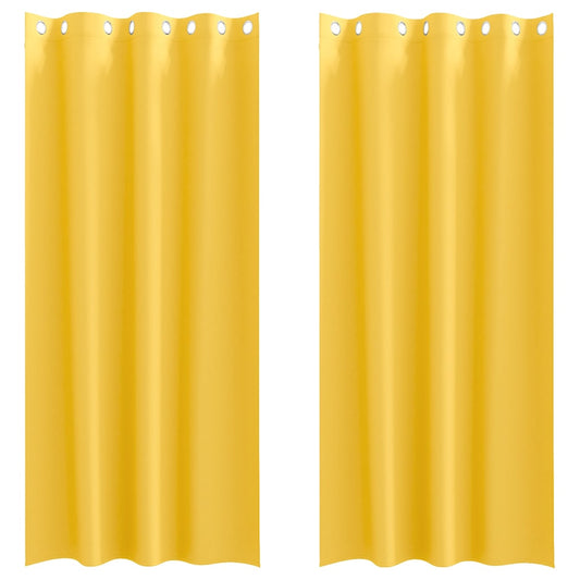 vidaXL Blackout Curtains with Rings 2 pcs Mustard Yellow 245 x 140 cm