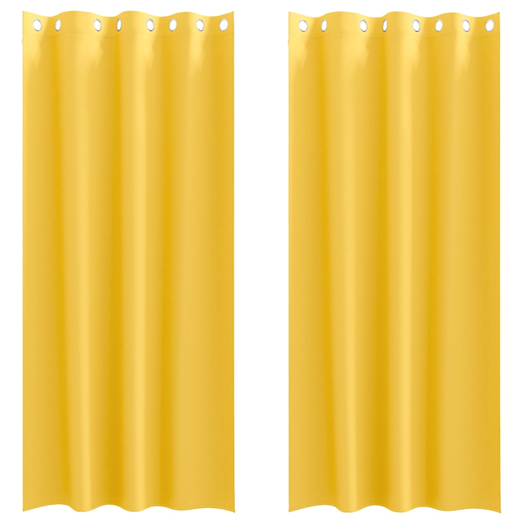 vidaXL Blackout Curtains with Rings 2 pcs Mustard Yellow 245 x 140 cm