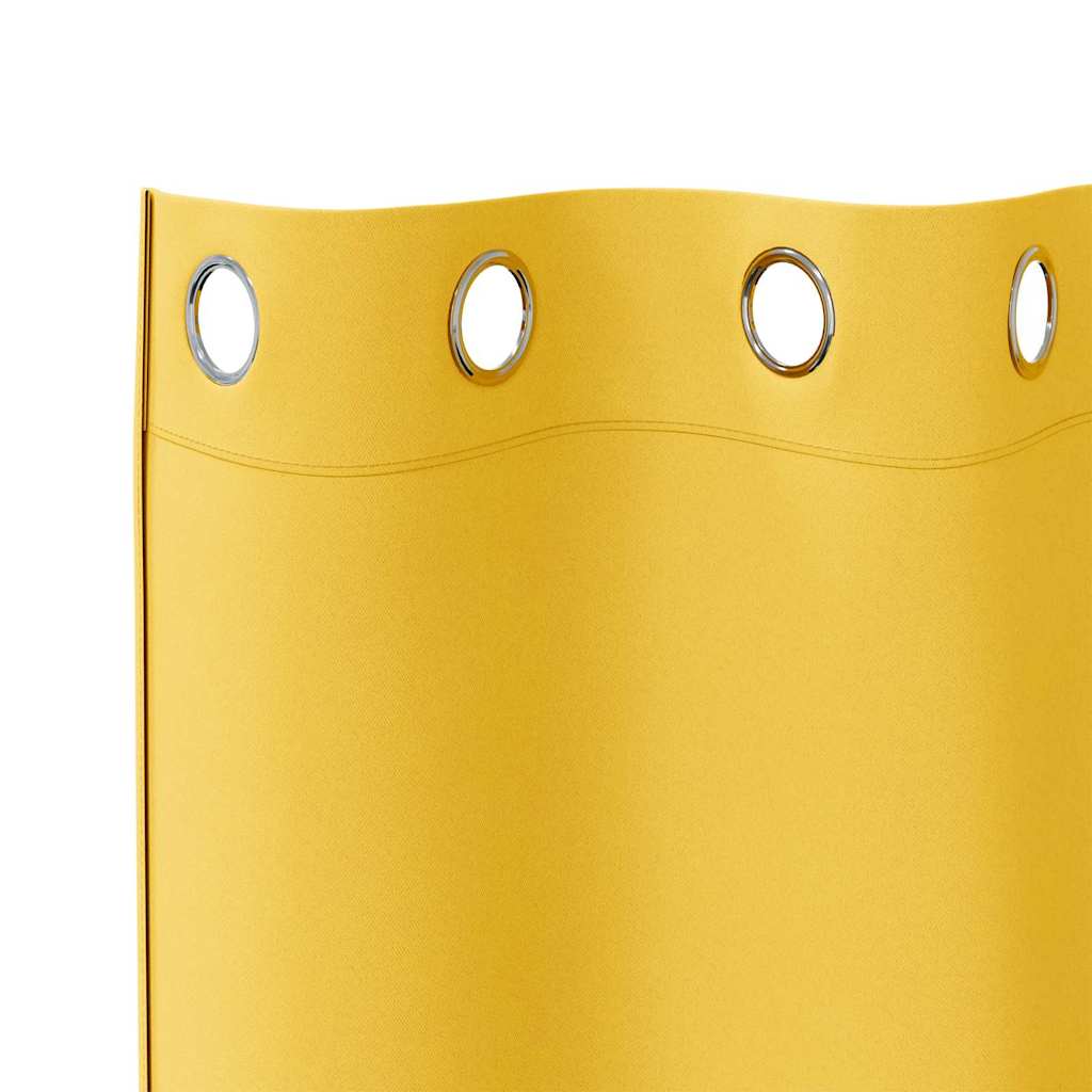 vidaXL Blackout Curtains with Rings 2 pcs Mustard Yellow 260 x 140 cm