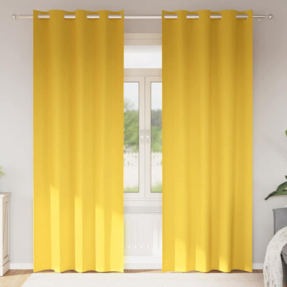 vidaXL Blackout Curtains with Rings 2 pcs Mustard Yellow 260 x 140 cm