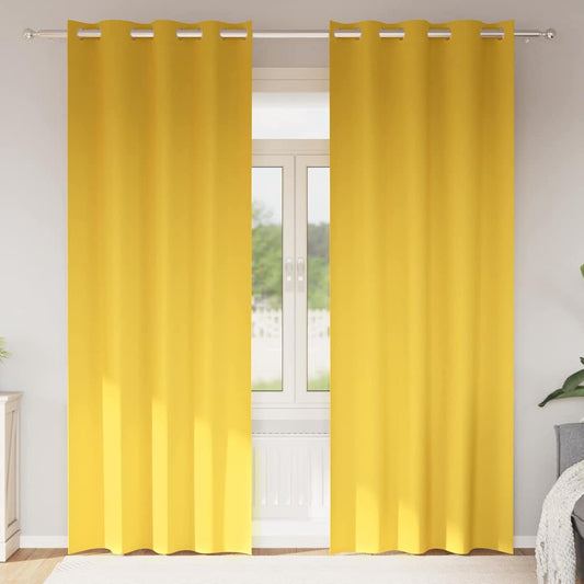 vidaXL Blackout Curtains with Rings 2 pcs Mustard Yellow 260 x 140 cm
