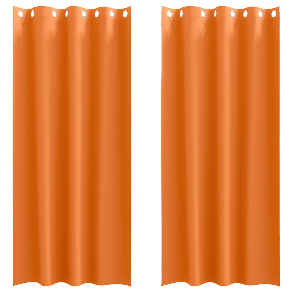 vidaXL Blackout Curtains with Rings 2 pcs Bright Orange 245 x 140 cm