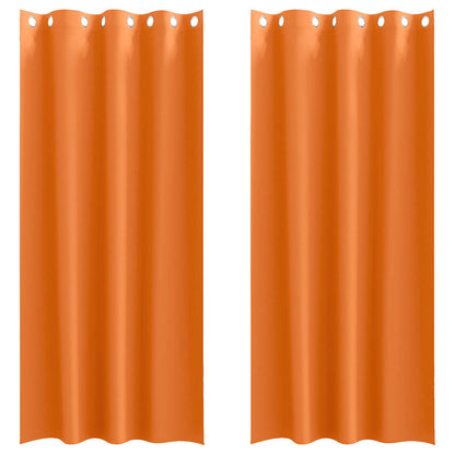 vidaXL Blackout Curtains with Rings 2 pcs Bright Orange 245 x 140 cm