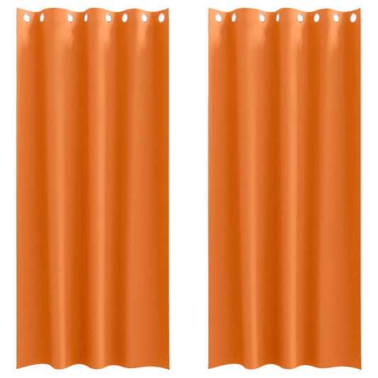 vidaXL Blackout Curtains with Rings 2 pcs Bright Orange 245 x 140 cm