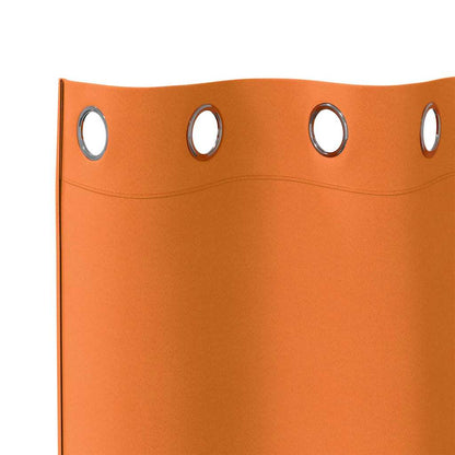 vidaXL Blackout Curtains with Rings 2 pcs Bright Orange 260 x 140 cm