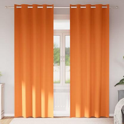 vidaXL Blackout Curtains with Rings 2 pcs Bright Orange 260 x 140 cm