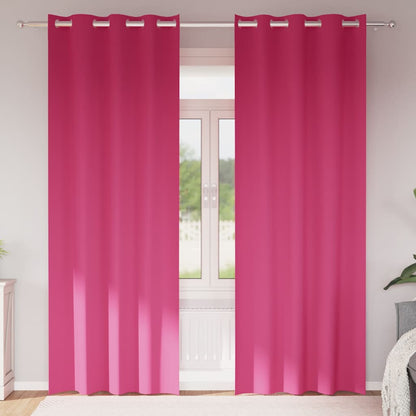 vidaXL Blackout Curtains with Rings 2 pcs Bright Pink 245 x 140 cm