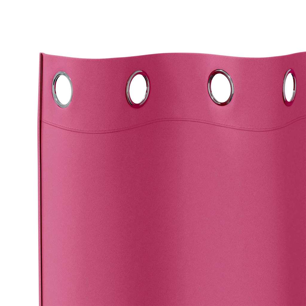 vidaXL Blackout Curtains with Rings 2 pcs Bright Pink 260 x 140 cm