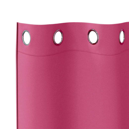 vidaXL Blackout Curtains with Rings 2 pcs Bright Pink 260 x 140 cm