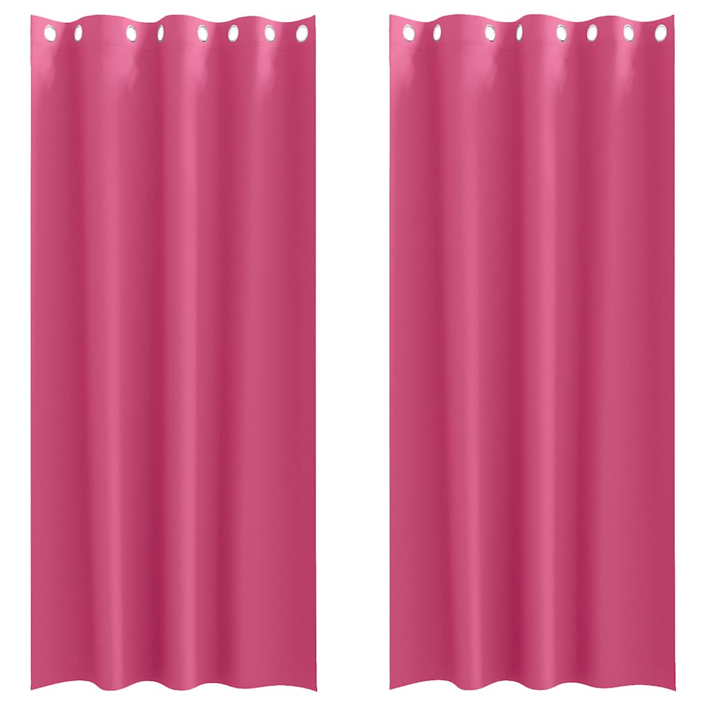 vidaXL Blackout Curtains with Rings 2 pcs Bright Pink 260 x 140 cm
