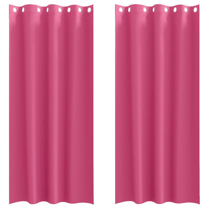 vidaXL Blackout Curtains with Rings 2 pcs Bright Pink 260 x 140 cm