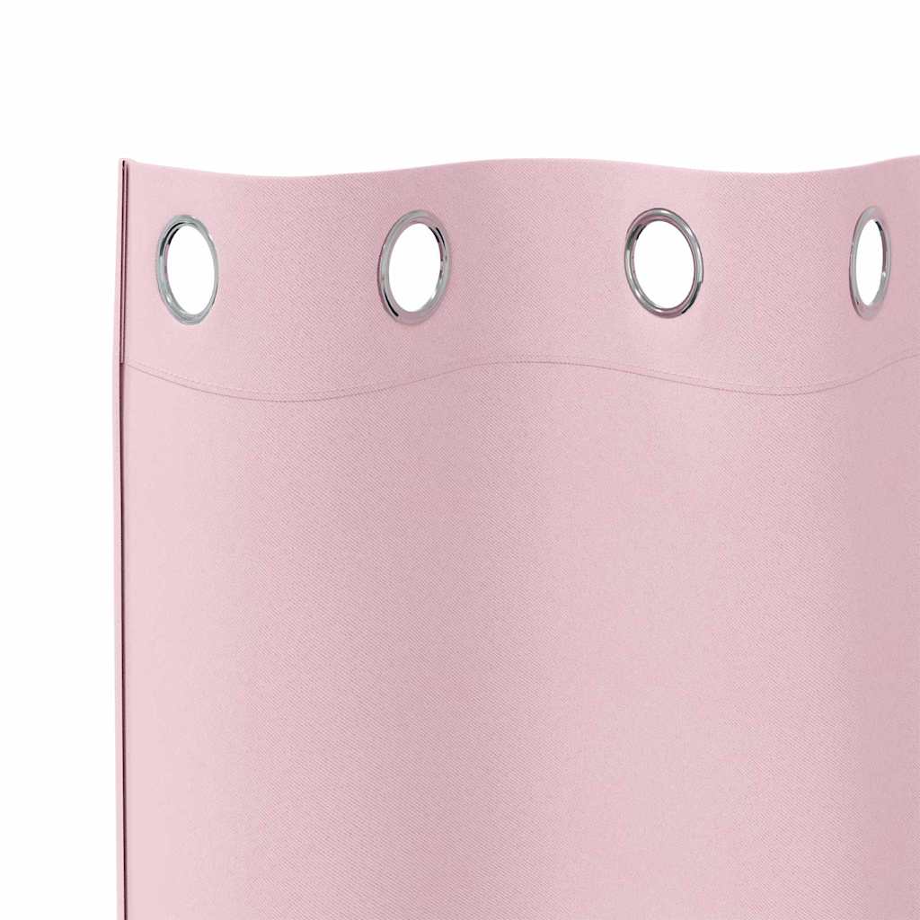vidaXL Blackout Curtains with Rings 2 pcs Baby Pink 140 x 140 cm