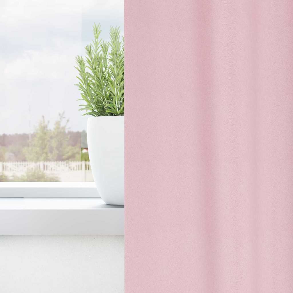 vidaXL Blackout Curtains with Rings 2 pcs Baby Pink 140 x 140 cm