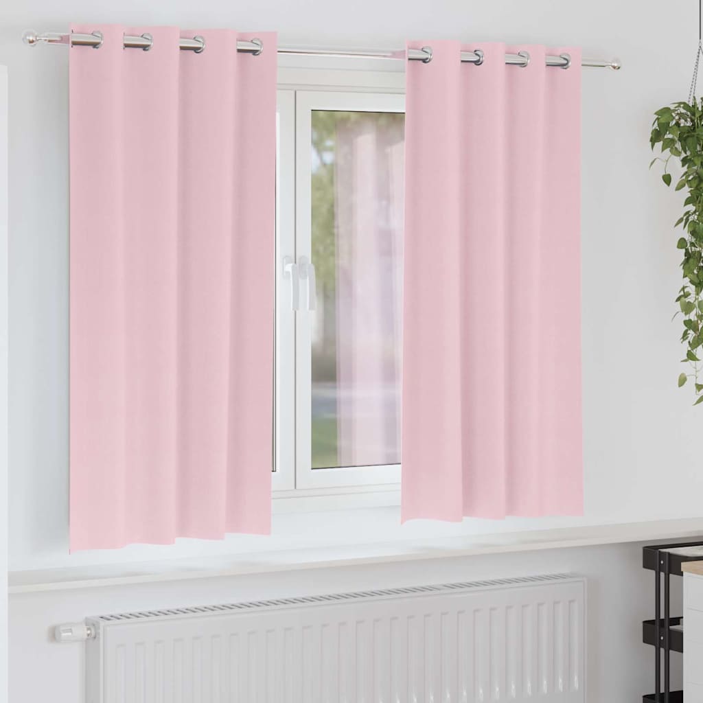 vidaXL Blackout Curtains with Rings 2 pcs Baby Pink 175 x 140 cm