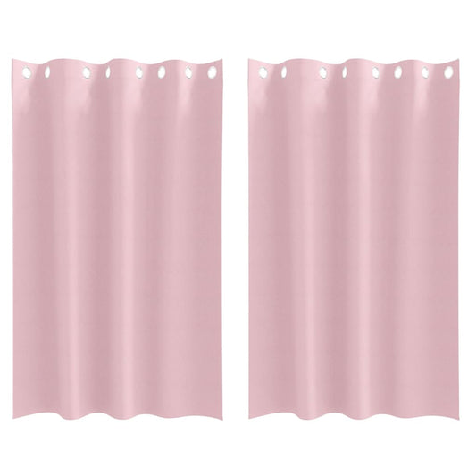vidaXL Blackout Curtains with Rings 2 pcs Baby Pink 175 x 140 cm