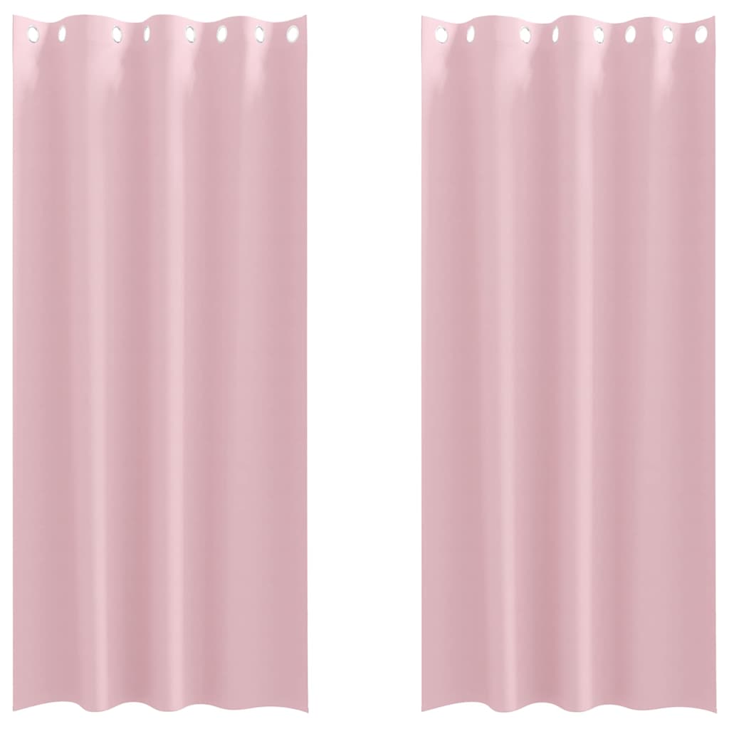 vidaXL Blackout Curtains with Rings 2 pcs Baby Pink 245 x 140 cm