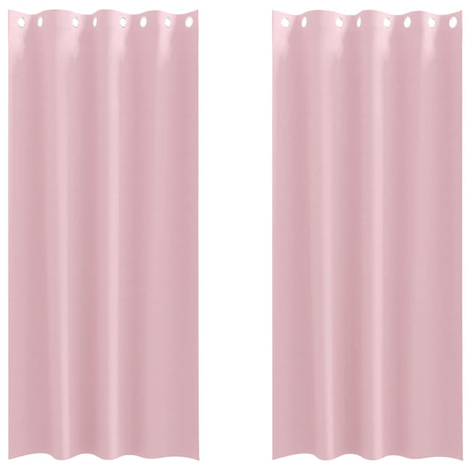vidaXL Blackout Curtains with Rings 2 pcs Baby Pink 260 x 140 cm