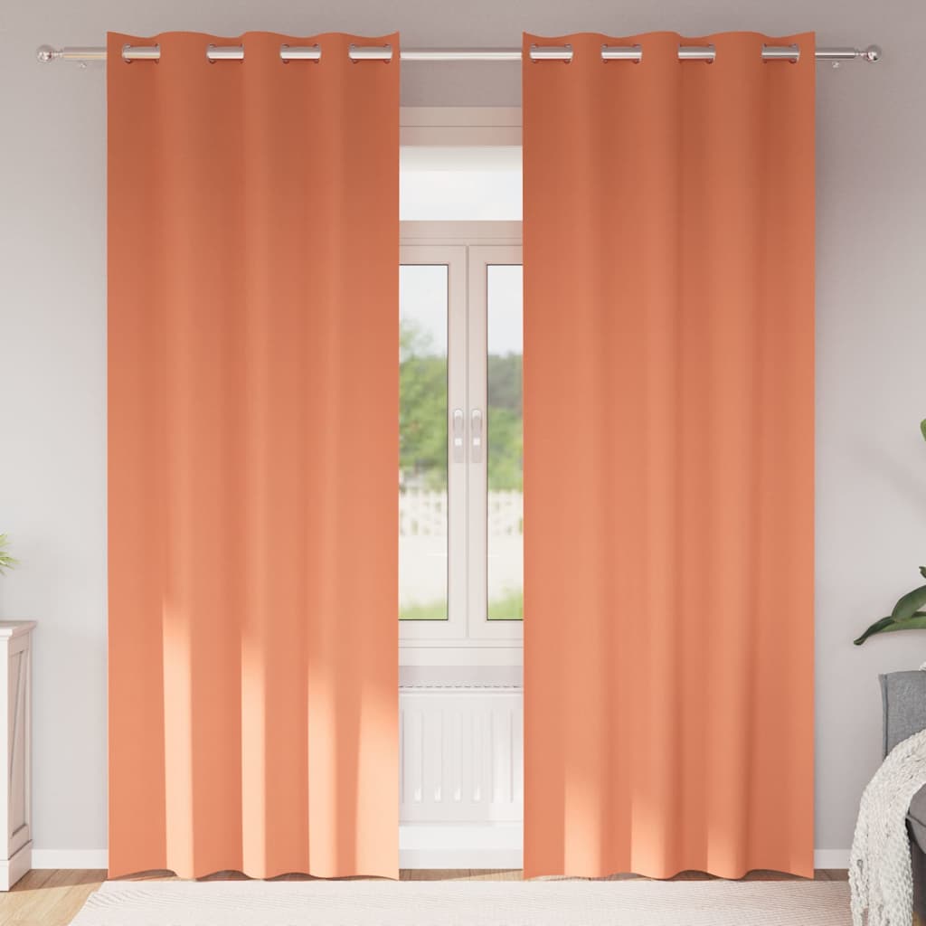 vidaXL Blackout Curtains with Rings 2 pcs Terracotta 245 x 140 cm
