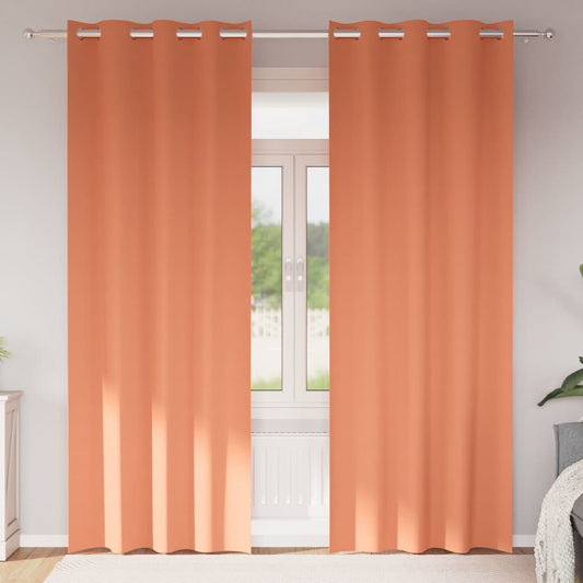 vidaXL Blackout Curtains with Rings 2 pcs Terracotta 245 x 140 cm