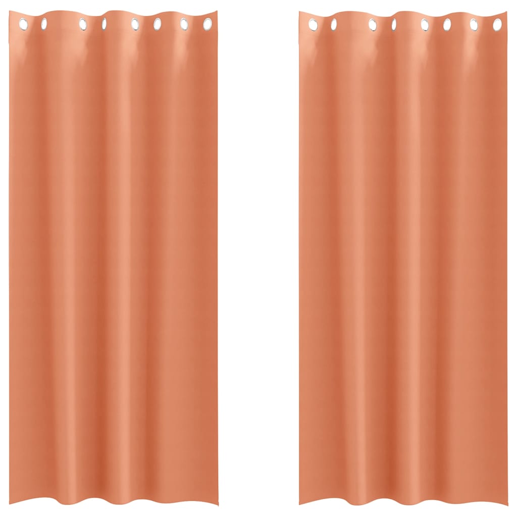 vidaXL Blackout Curtains with Rings 2 pcs Terracotta 260 x 140 cm