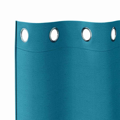 vidaXL Blackout Curtains with Rings 2 pcs Turquoise 260 x 140 cm