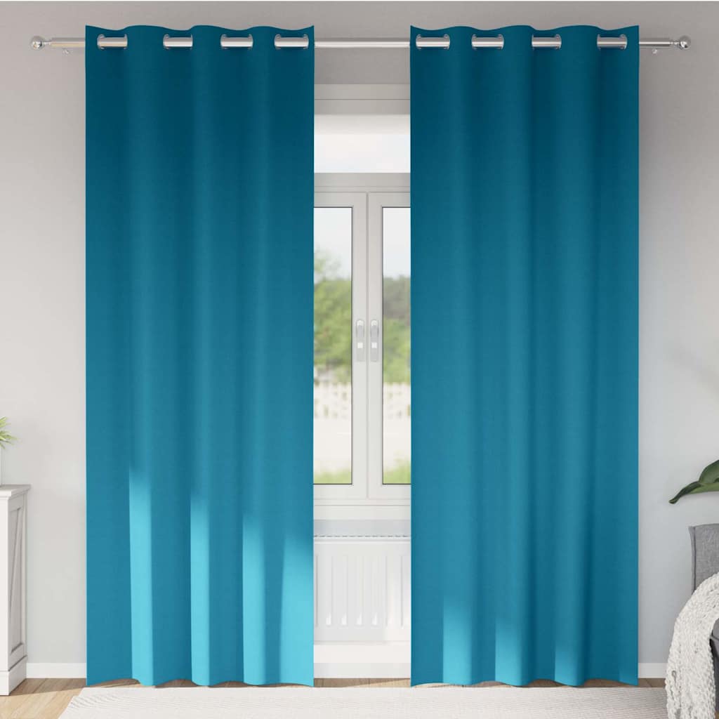 vidaXL Blackout Curtains with Rings 2 pcs Turquoise 260 x 140 cm
