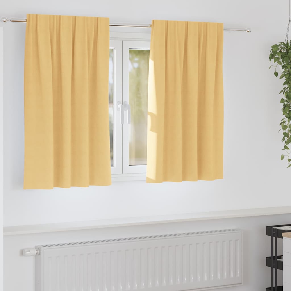 vidaXL Blackout Curtains with Rings 2 pcs Beige 140 x 140 cm Polyester