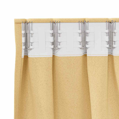 vidaXL Blackout Curtains with Rings 2 pcs Beige 225 x 140 cm Polyester