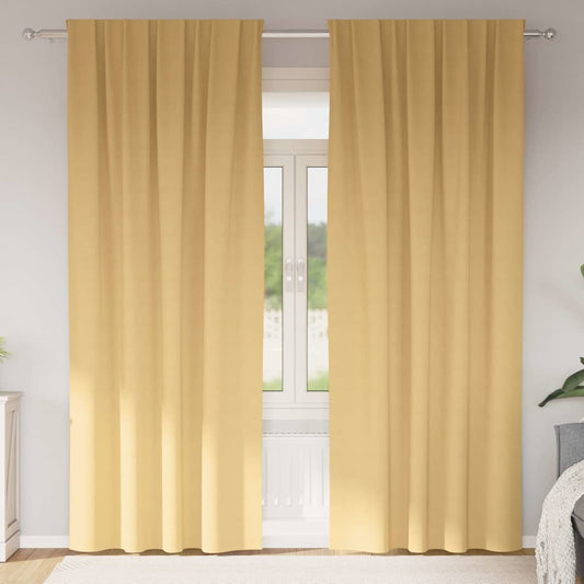 vidaXL Blackout Curtains with Rings 2 pcs Beige 260 x 140 cm Polyester