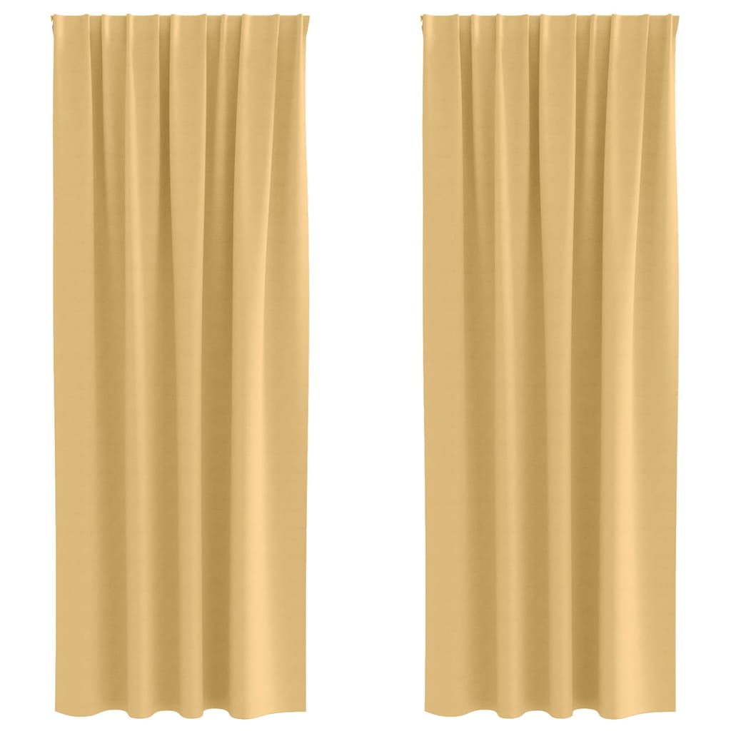 vidaXL Blackout Curtains with Rings 2 pcs Beige 260 x 140 cm Polyester