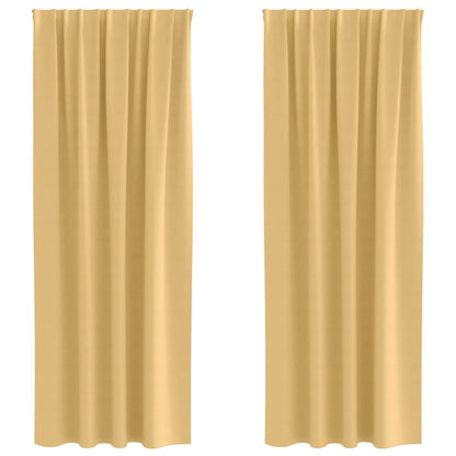 vidaXL Blackout Curtains with Rings 2 pcs Beige 260 x 140 cm Polyester