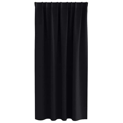 vidaXL Blackout Curtains with Rings 2 pcs Black 175 x 140 cm Polyester