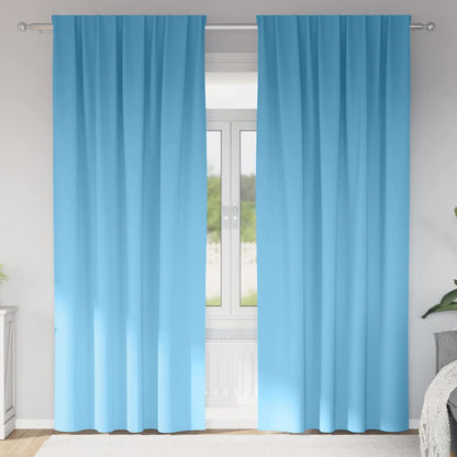 vidaXL Blackout Curtains with Rings 2 pcs Light Blue 225 x 140 cm