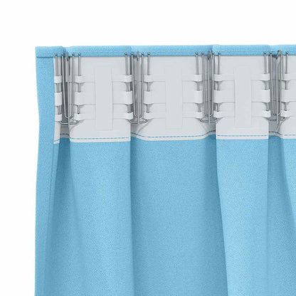 vidaXL Blackout Curtains with Rings 2 pcs Light Blue 245 x 140 cm