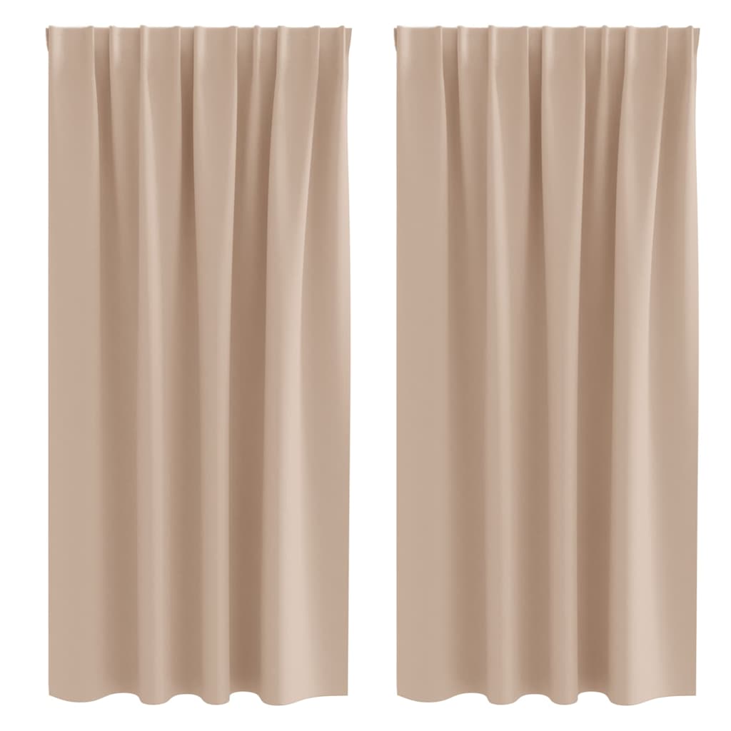 vidaXL Blackout Curtains with Rings 2 pcs Taupe 175 x 140 cm Polyester