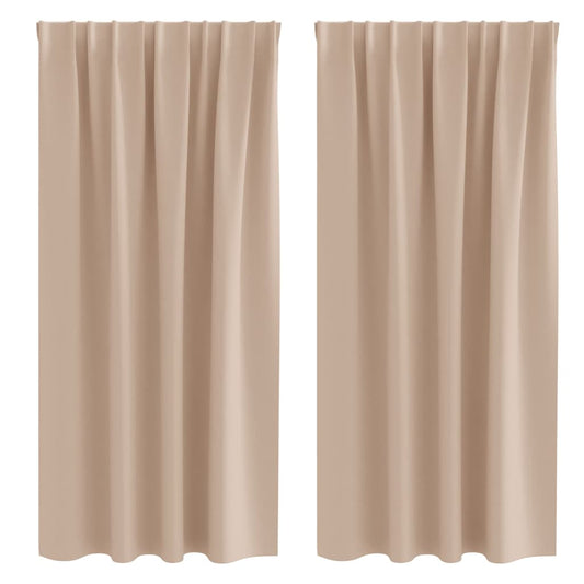 vidaXL Blackout Curtains with Rings 2 pcs Taupe 175 x 140 cm Polyester